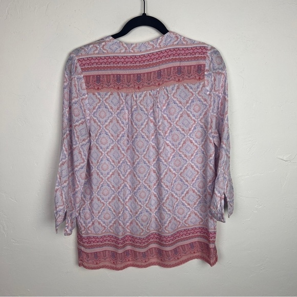 Artisan NY boho button pink tunic blouse medium - Picture 9 of 10